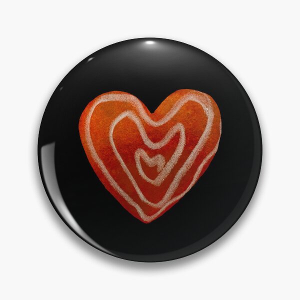 Item preview, Orange textured heart a watercolor hand drawn black designed and sold by Yana Mustafina | Boho Soulful Designs.