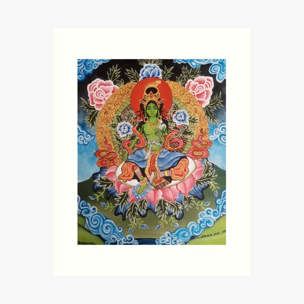Item preview, Green Tara, Original Art designed and sold by PirateSun.