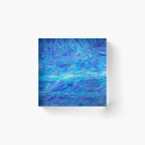 Waves of Blue Acrylic Block