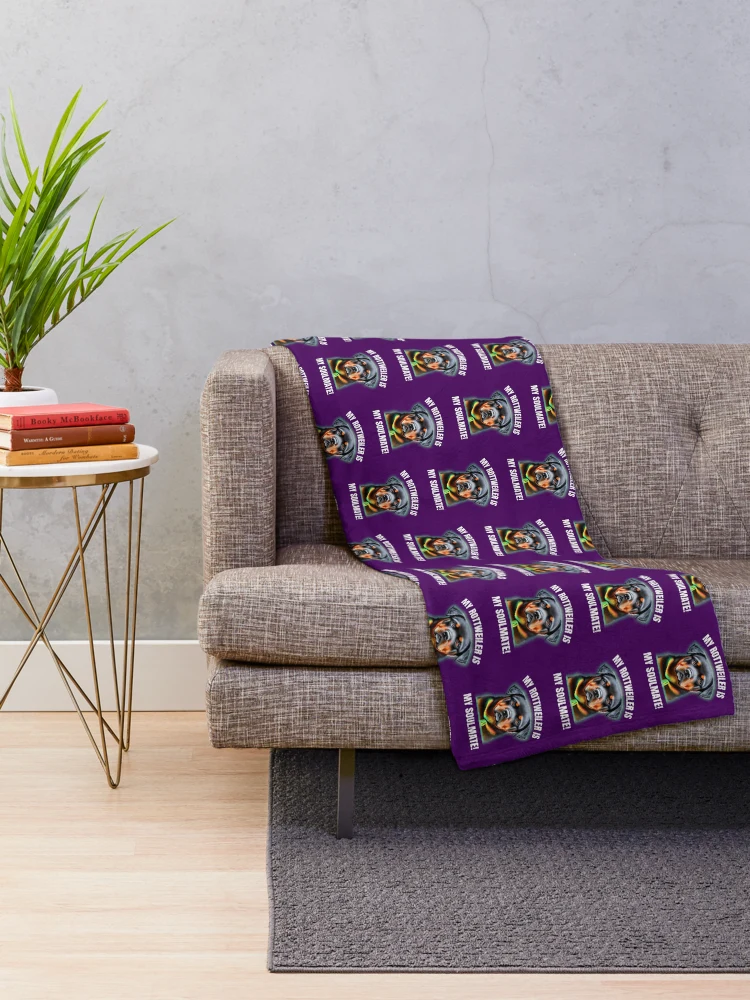 Thumbnail 2 of 6, Throw Blanket, Beautiful Rottweiler Design designed and sold by Rell1970.