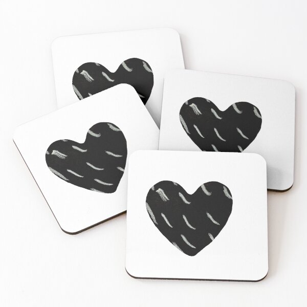 Item preview, Heart black texture hand drawn watercolor isolated designed and sold by Yana Mustafina | Boho Soulful Designs.