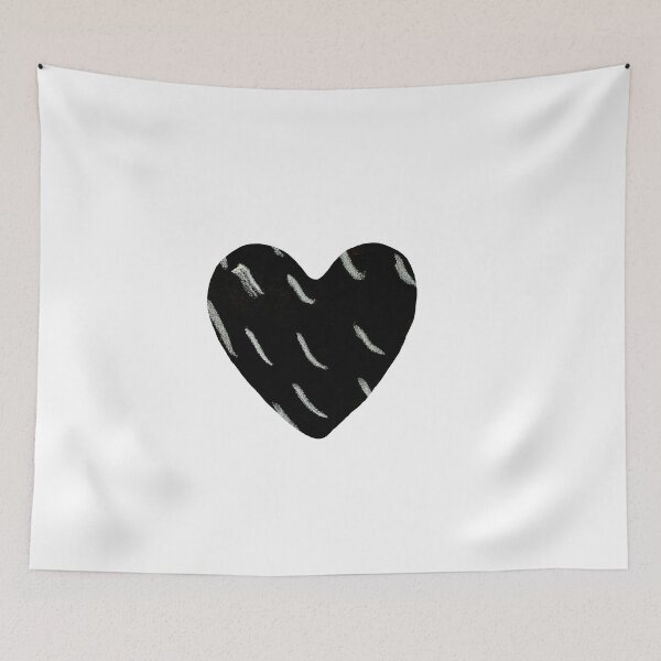 Item preview, Heart black texture hand drawn watercolor isolated designed and sold by Yana Mustafina | Boho Soulful Designs.