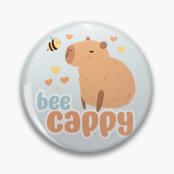 Item preview, capybara with a cute bee friends - bee cappy - be happy - a cute cartoon capybara chilling designed and sold by Yarafantasyart.