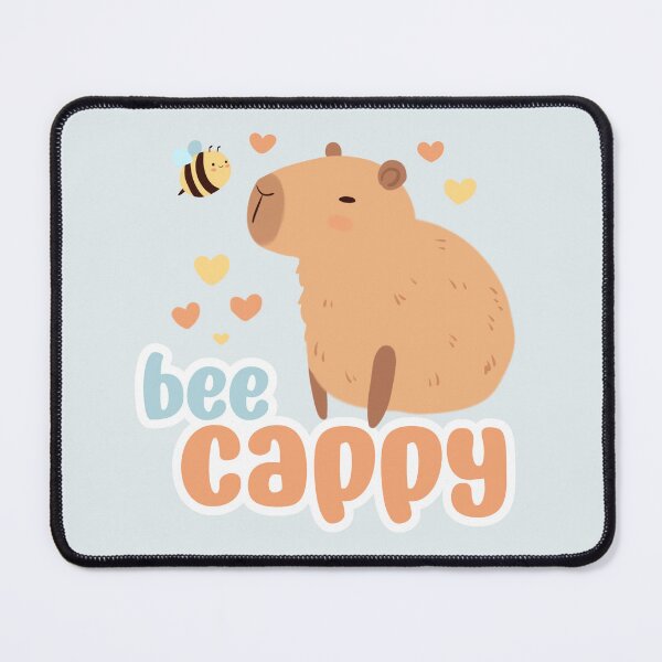 Item preview, capybara with a cute bee friends - bee cappy - be happy - a cute cartoon capybara chilling designed and sold by Yarafantasyart.