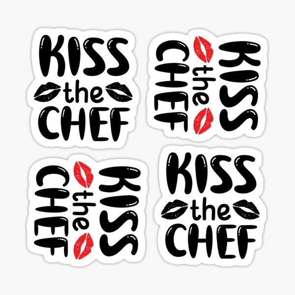 Kiss The Cook Cool Cooking Chef Gift' Sticker