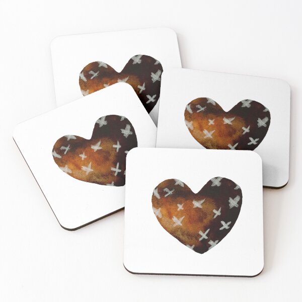 Item preview, Brown heart texture watercolor isolated hand drawn designed and sold by Yana Mustafina | Boho Soulful Designs.