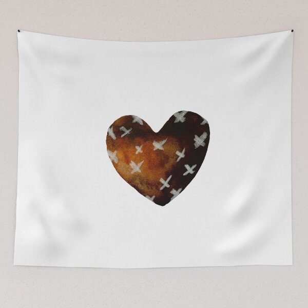 Item preview, Brown heart texture watercolor isolated hand drawn designed and sold by Yana Mustafina | Boho Soulful Designs.