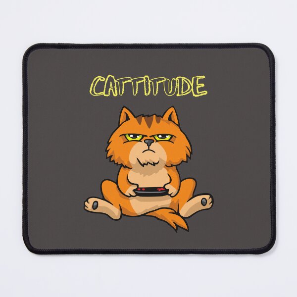 Item preview, Cattitude Ginger Cat video Gaming design designed and sold by t1n3333.