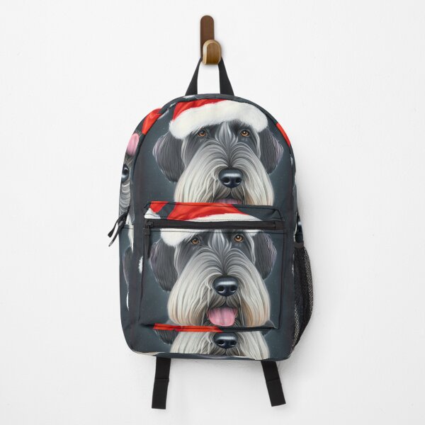 Item preview, Christmas Giant Schnauzer Wearing A Santa Hat designed and sold by ZenEverAI.