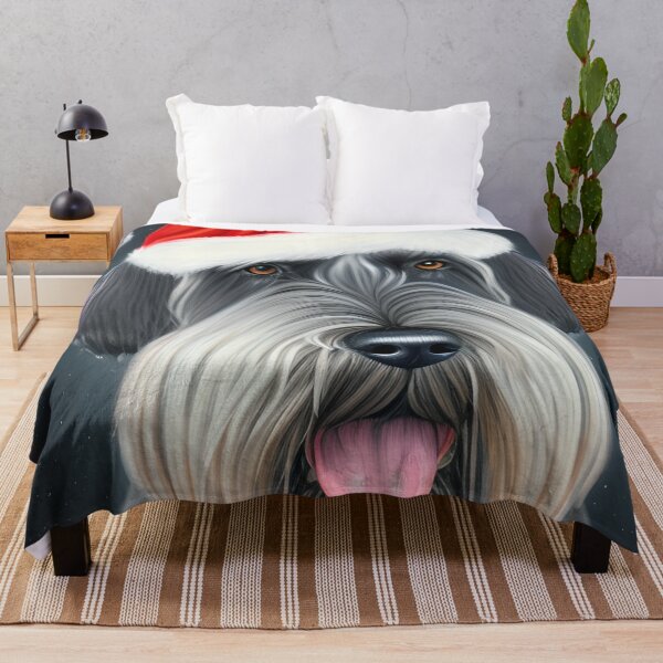 Item preview, Christmas Giant Schnauzer Wearing A Santa Hat designed and sold by ZenEverAI.