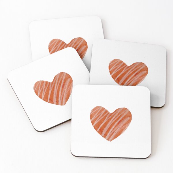 Item preview, Light red textured heart watercolor hand drawn designed and sold by Yana Mustafina | Boho Soulful Designs.