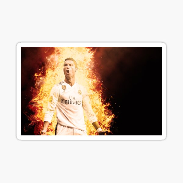 Fußball Ist Die Droge Die Mein Leben Bestimmt Sticker: Ronaldo Cr7 Real Madrid Hala Madrid Feuer Fu%C3%9Fball Fu%C3