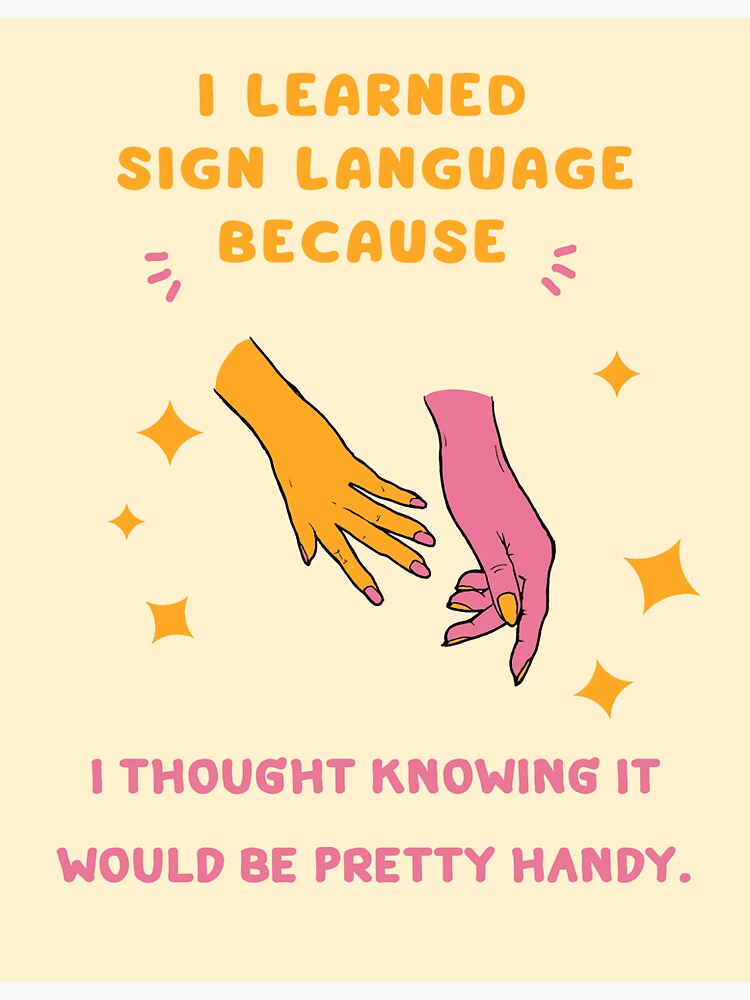 "Deaf culture humor dad jokes sign language" Sticker for Sale by