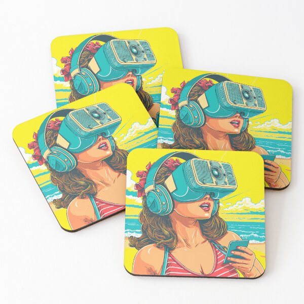 Item preview, Retro Futurism Pop Art Woman 60s VR Headset designed and sold by wearhypeco.