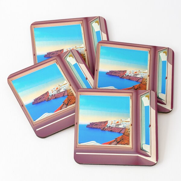 Item preview, Santorini Windows - Painting 3 - Throw Pillows and Prints.  designed and sold by ScatterHub.