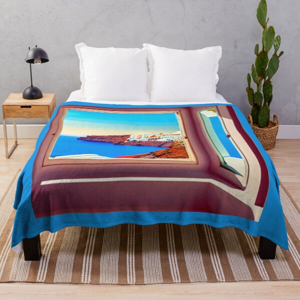 Item preview, Santorini Windows - Painting 3 - Throw Pillows and Prints. designed and sold by ScatterHub.