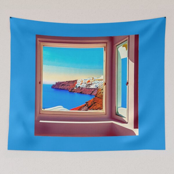 Item preview, Santorini Windows - Painting 3 - Throw Pillows and Prints.  designed and sold by ScatterHub.