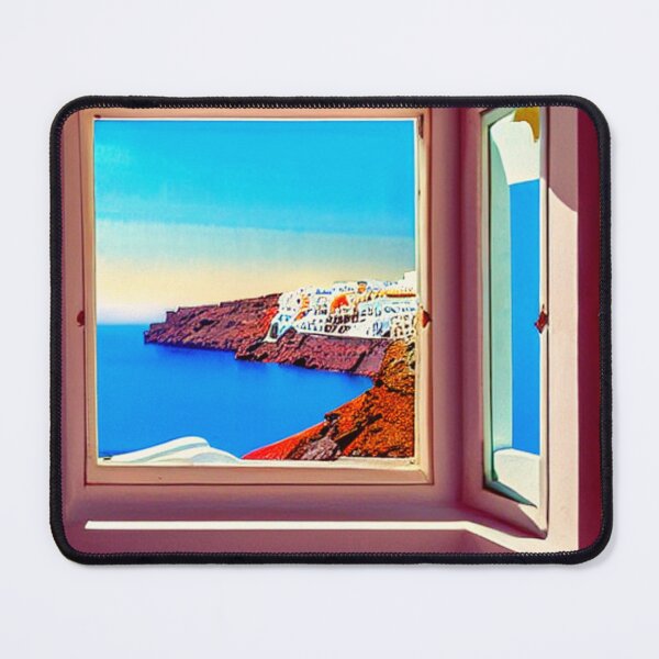 Item preview, Santorini Windows - Painting 3 - Throw Pillows and Prints. designed and sold by ScatterHub.