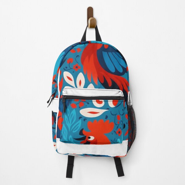 Item preview, Red and blue rooster pattern designed and sold by Newtaste-Store.