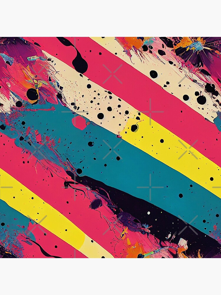 Discover Pink and Blue Paint Splatter #7 Premium Matte Vertical Poster