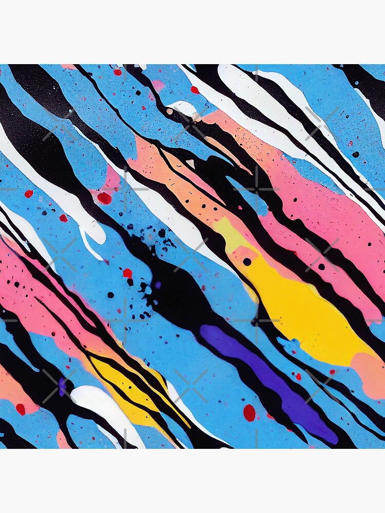 Disover Blue Rainbow Paint Splatter #11 Premium Matte Vertical Poster