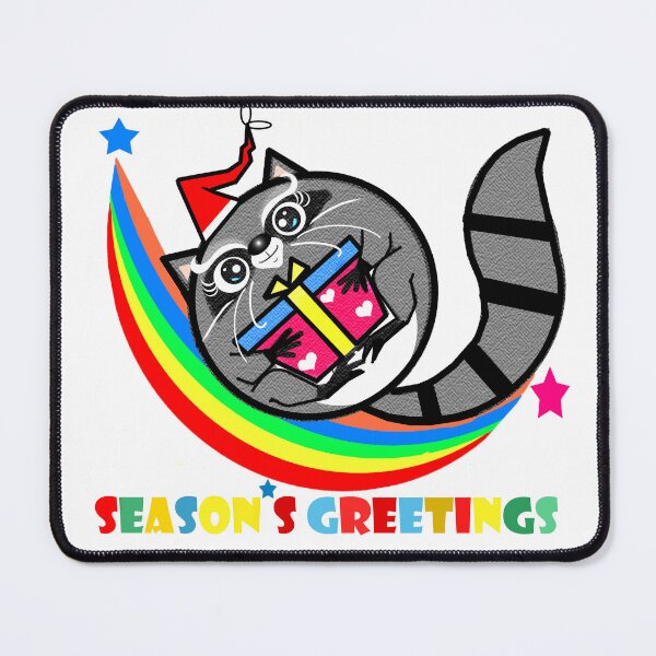 Item preview, Raccoon -Season's greetings designed and sold by Shirley cute art .