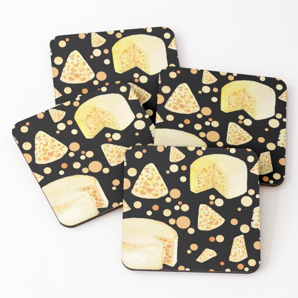 Item preview, Sweet dreams are made of cheese - cheese pattern on black background designed and sold by Wolshebnaja.