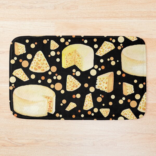 Item preview, Sweet dreams are made of cheese - cheese pattern on black background designed and sold by Wolshebnaja.