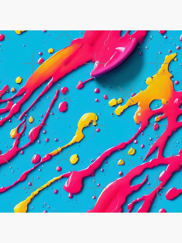 Disover Blue Pink Paint Splatter #18 Premium Matte Vertical Poster