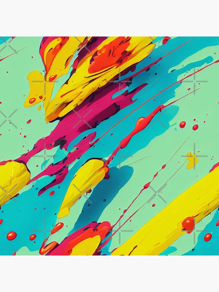 Disover Teal Rainbow Paint Splatter #19 Premium Matte Vertical Poster