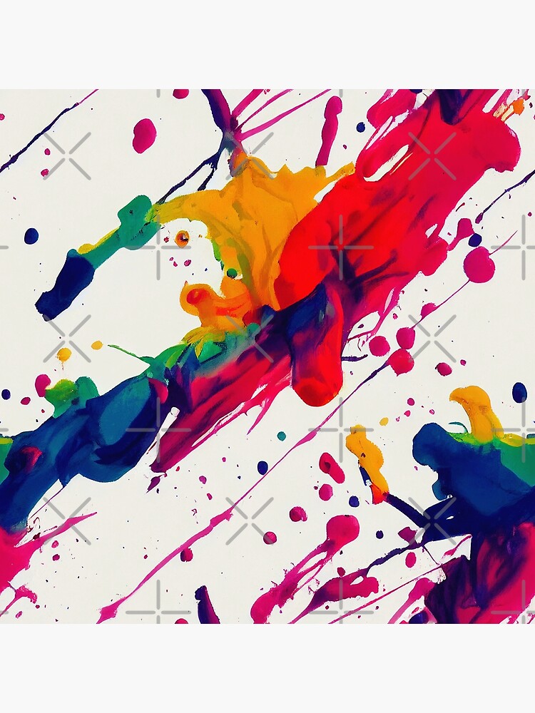 Disover White Rainbow Paint Splatter #23 Premium Matte Vertical Poster