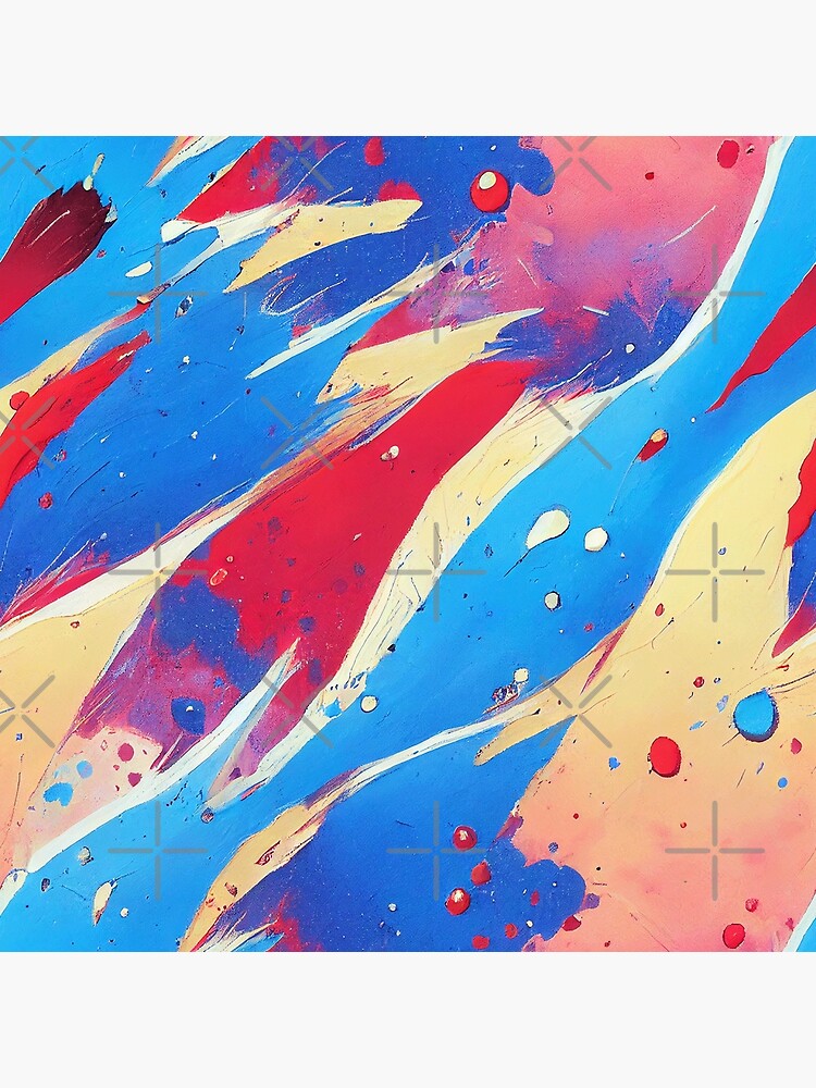 Disover Blue Rainbow Paint Splatter #25 Premium Matte Vertical Poster