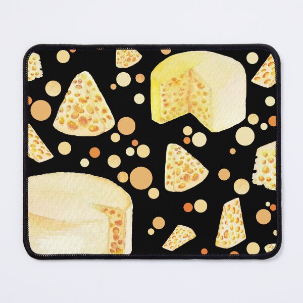 Item preview, Sweet dreams are made of cheese - cheese pattern on black background designed and sold by Wolshebnaja.