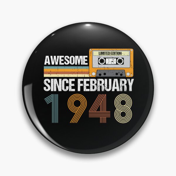 Item preview, Awesome Since February 1948 | 75th Birthday Gifts | 75 Years Old Gifts designed and sold by AMINE  ★★★★★.