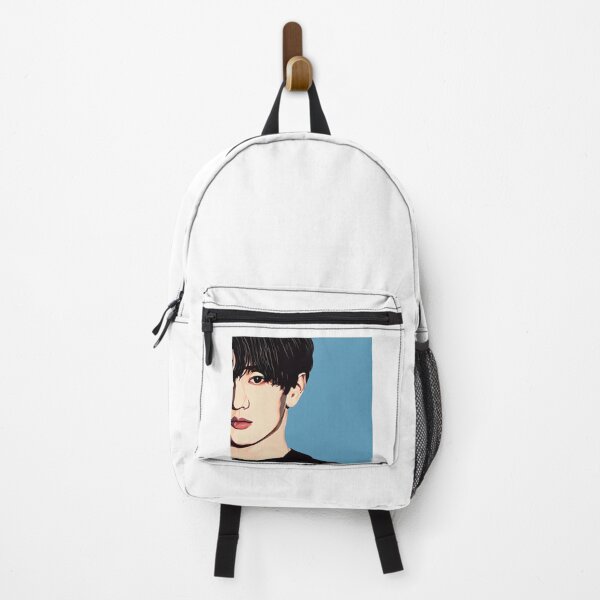 Item preview, Cool Illustration of Half Face Kim Taehyung On A Teal Blue Background  designed and sold by Kodexstore.