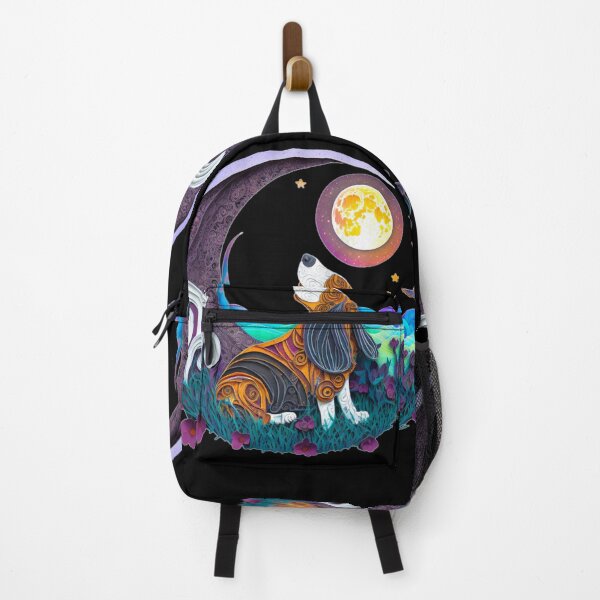 Item preview, Basset Hound Dog in Space Crescent Moon Planets Stars Cute designed and sold by Lovedogz4life.