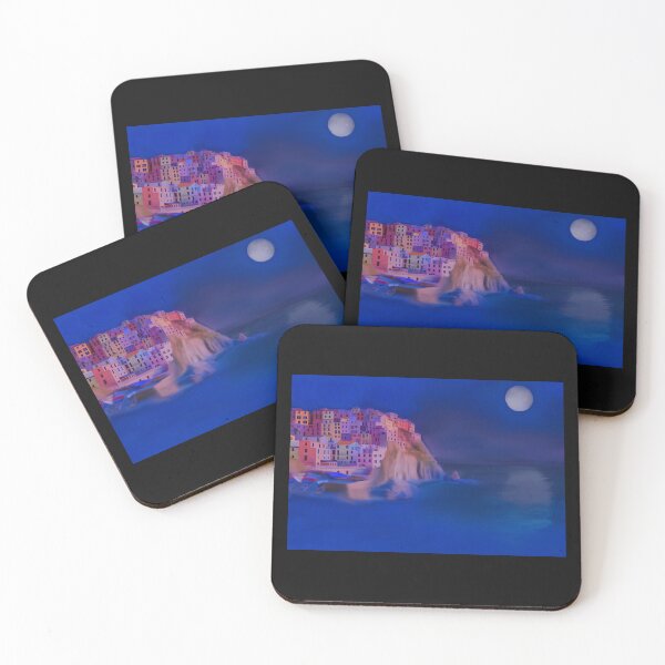 Item preview, Italian town Amalfi Coast at night designed and sold by QuirkyArtz.