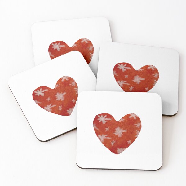 Item preview, Deep red textured heart watercolor hand drawn designed and sold by Yana Mustafina | Boho Soulful Designs.