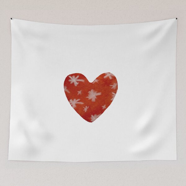 Item preview, Deep red textured heart watercolor hand drawn designed and sold by Yana Mustafina | Boho Soulful Designs.