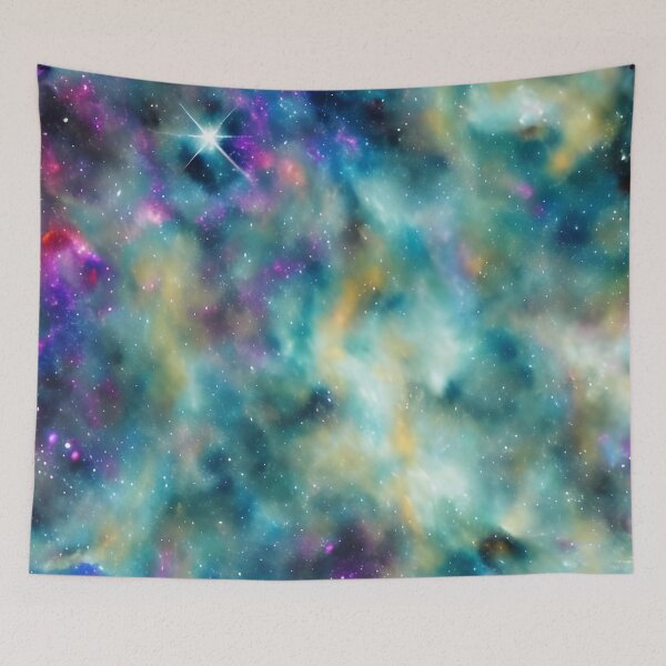Item preview, Starry Night: A Vibrant Spacescape of Rainbow Nebula designed and sold by Alt-Art-Digital.