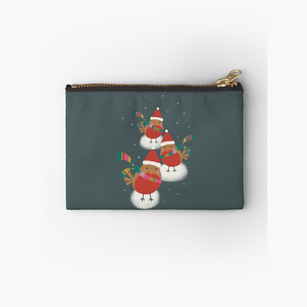 Item preview, Christmas birds in Santa hats playing in the snow designed and sold by marina63.