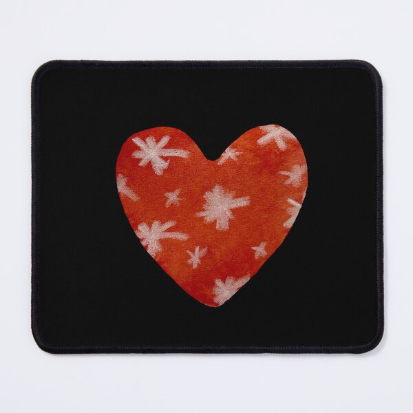 Item preview, Deep red textured heart watercolor hand drawn black designed and sold by Yana Mustafina | Boho Soulful Designs.
