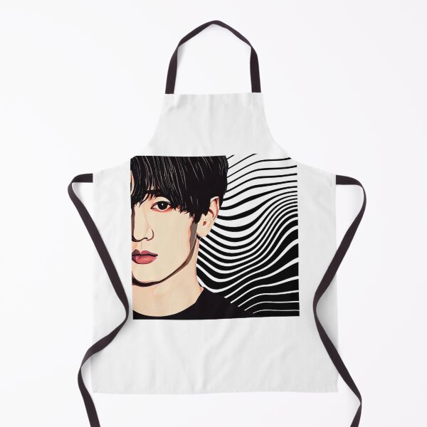 Item preview, Cool Illustration of Half Face Kim Taehyung On A Black and White Swirl Liquid Abstract Zebra Pattern Background  designed and sold by Kodexstore.