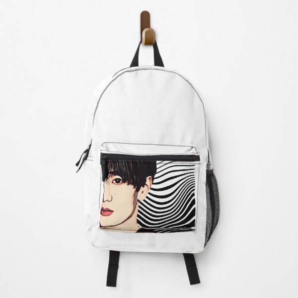 Item preview, Cool Illustration of Half Face Kim Taehyung On A Black and White Swirl Liquid Abstract Zebra Pattern Background designed and sold by Kodexstore.