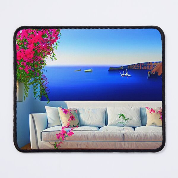 Item preview, Santorini Windows - Painting 6 - Throw Pillows and Prints. designed and sold by ScatterHub.