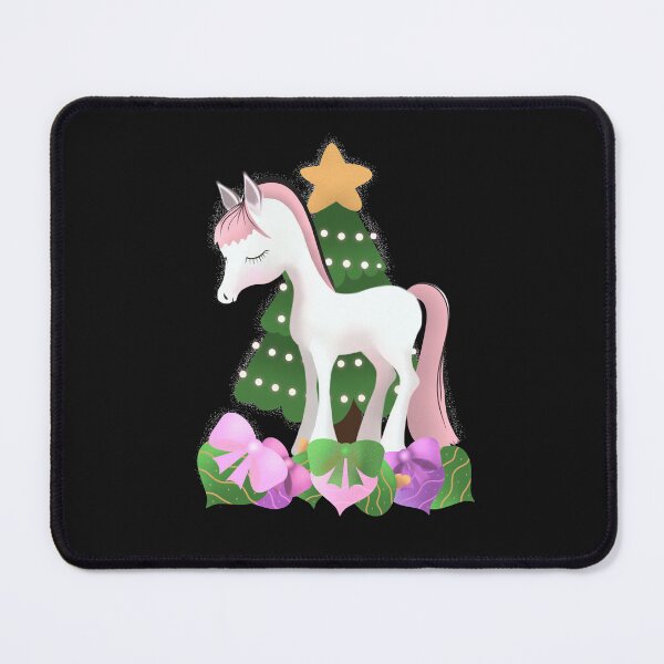Item preview, Norwegian Fjord Horse with Christmas Tree and Ornaments designed and sold by cuteunicornshop.