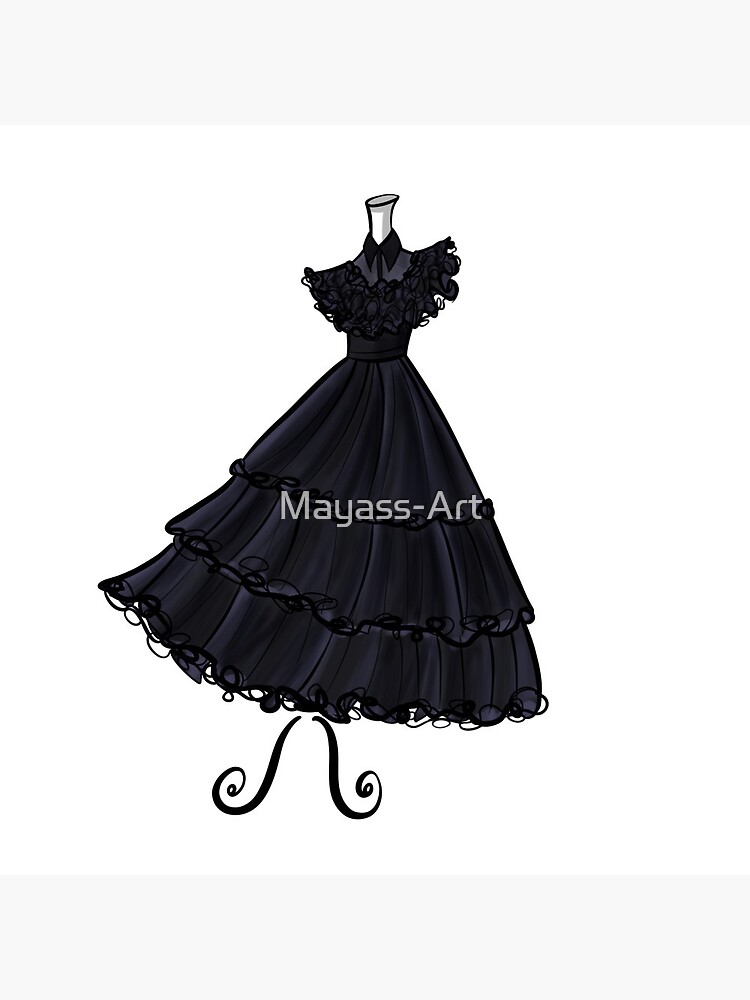 wedding dress try on at home Wednesday Addams Dance Short Dress, Cosplay Black Birthday or Hallowee –  AmimamiDoll main image 1