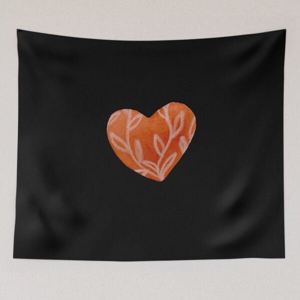 Item preview, Light red textured heart watercolor hand drawn black designed and sold by Yana Mustafina | Boho Soulful Designs.