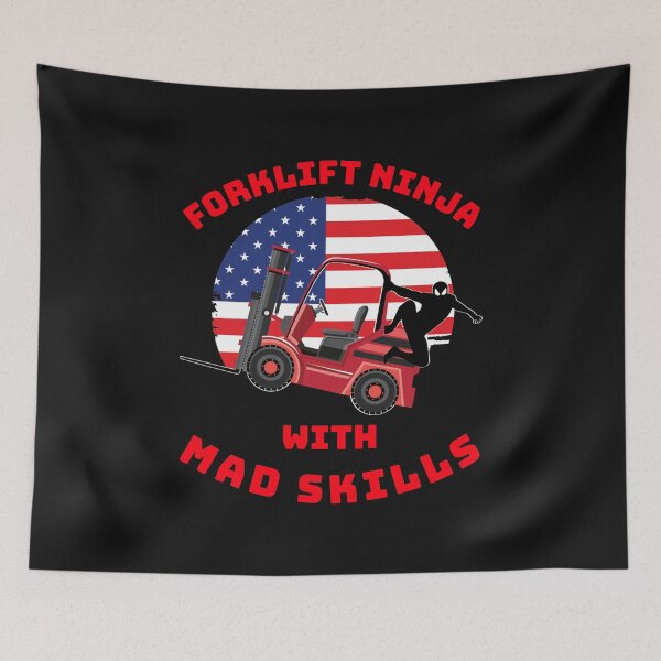 Item preview, Forklift Ninja With Mad Skills RR designed and sold by TeamsterLife.