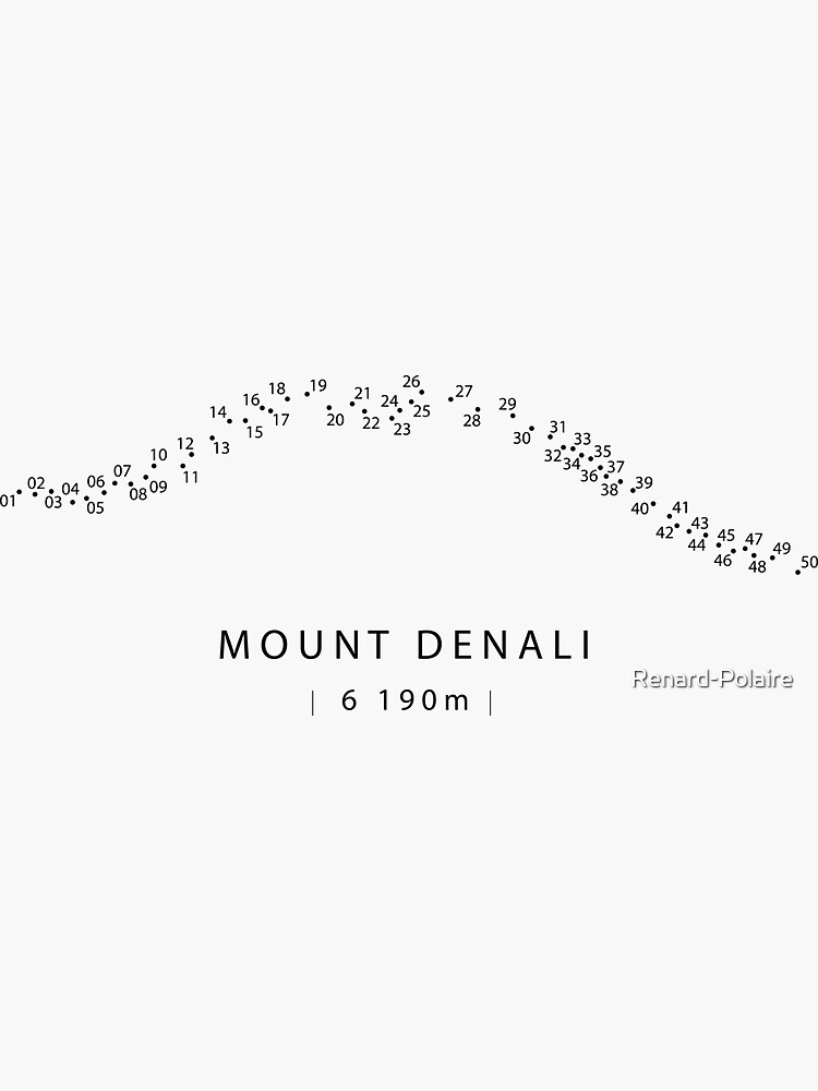 "Connect the dots design Mount Denali Mountain" Sticker for Sale by